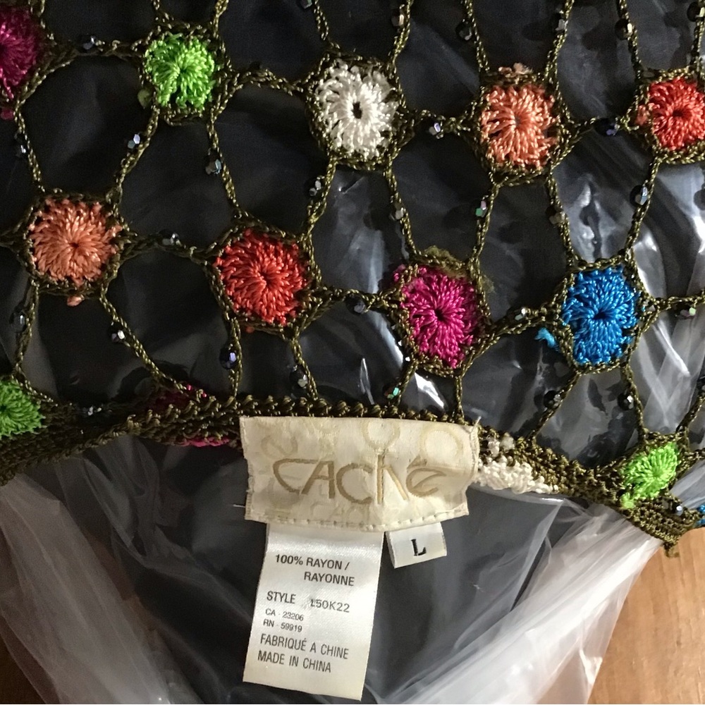 Cache Colorful Fishnet Pullover Size Large - Picture 2 of 3